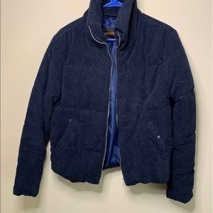 Corduroy puffer crop jacket